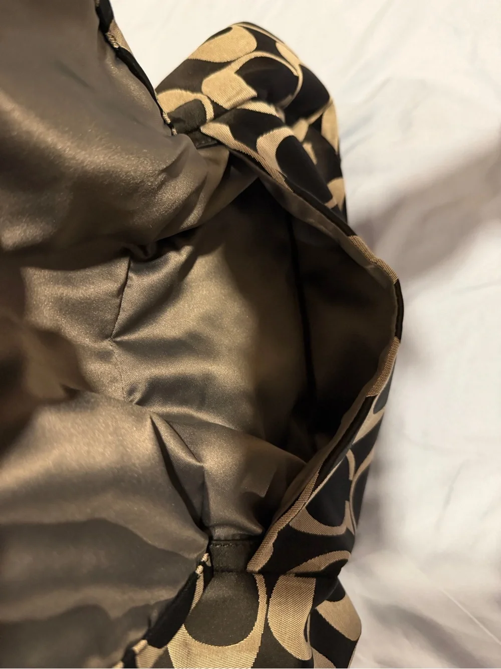 Coach Signature Hobo Bag in Khaki and Black